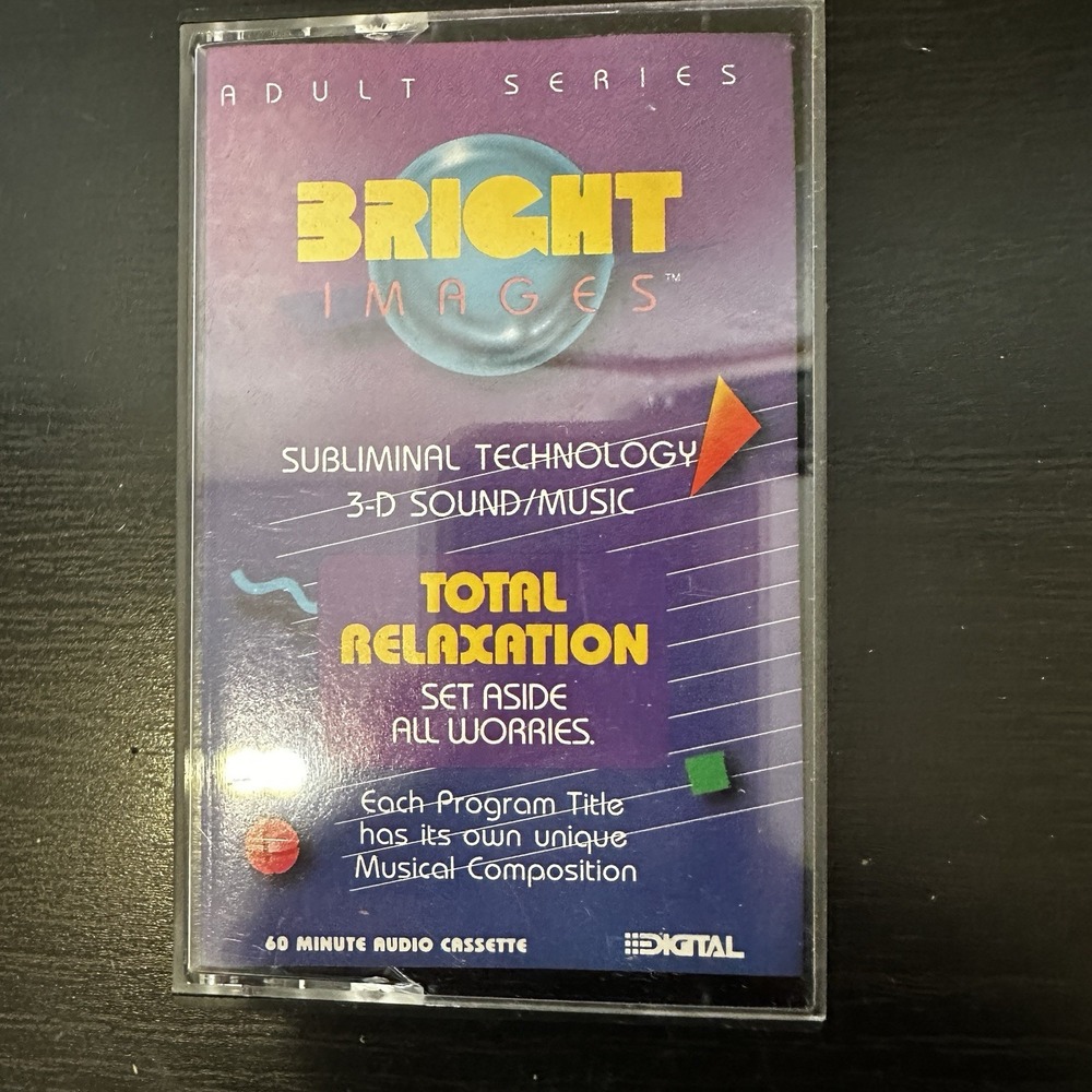 Bright Images Cassette Tape Total Relaxation Subliminal Technology 3-d Sound Vtg